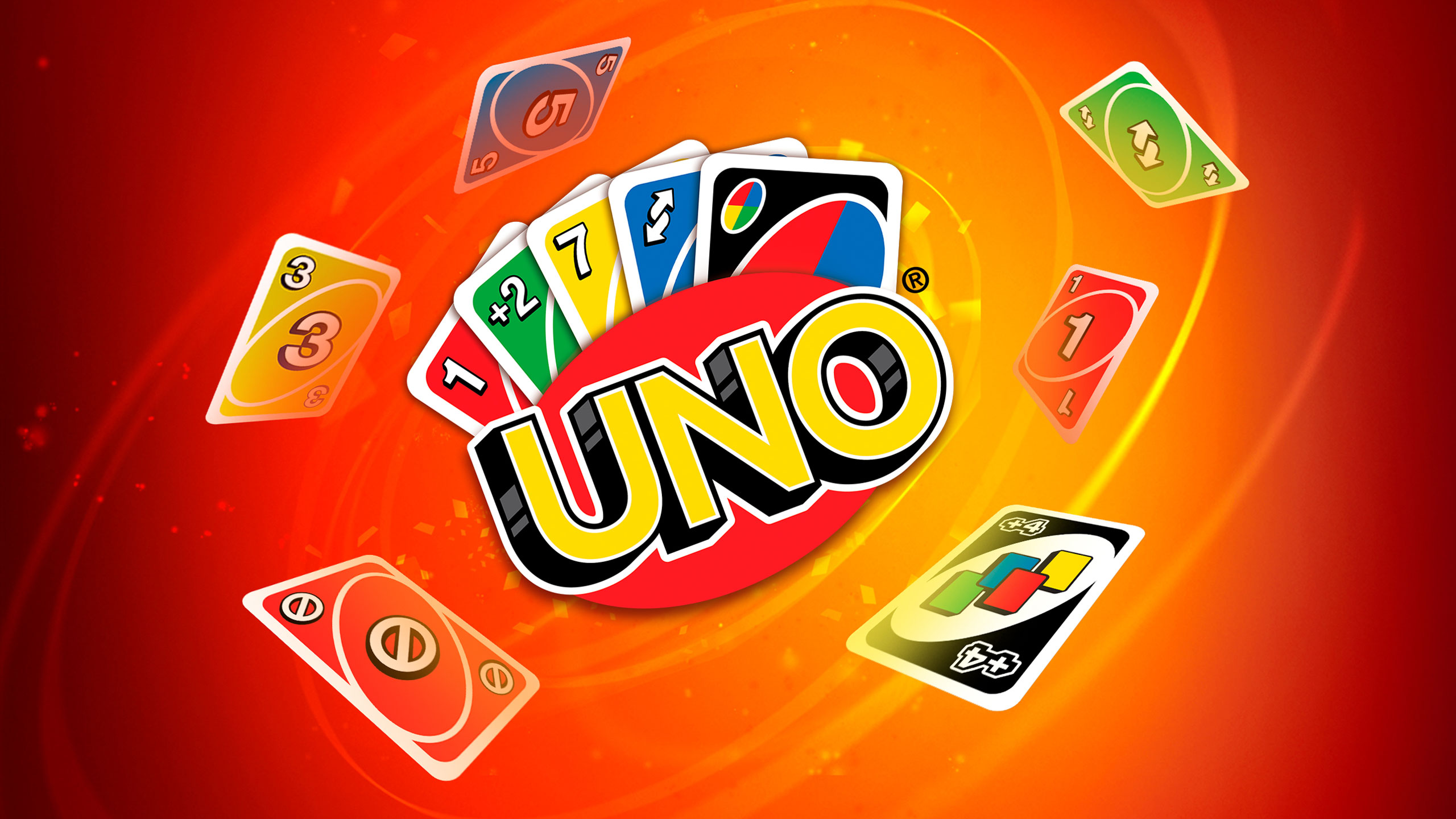 UNO cards in a colorful game world